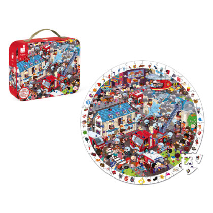 PUZZLE VALISETTE POMPIERS 208 PIECES