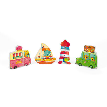 COFFRET 4 PUZZLES 3D VACANCES