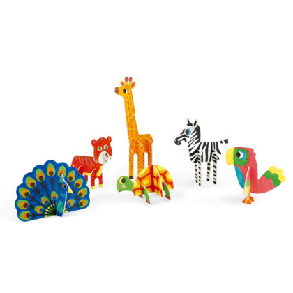 6 ANIMAUX 3D A COLORIER JANOD