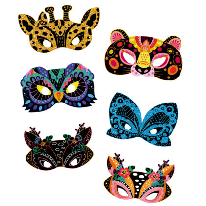 SCRATCH ART MASQUES ANIMAUX JANOD