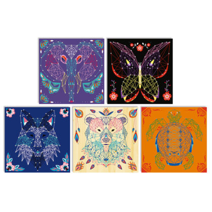 FILS TENDUS 5 TABLEAUX ANIMAUX JANOD