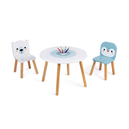 TABLE ET 2 CHAISES BANQUISE