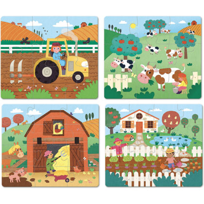 4 PUZZLES EVOLUTIFS EN BOIS LA FERME