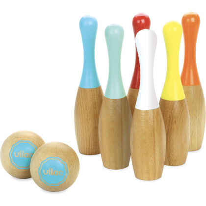6 quilles bowling bicolores