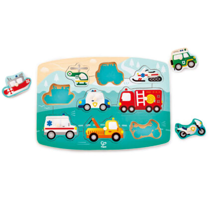 PUZZLE A BOUTONS VEHICULES SECOURS HAPE