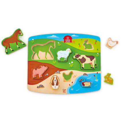 PUZZLE ANIMAUX DE LA FERME EN BOIS HAPE