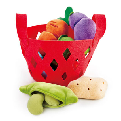 PANIER ROUGE DE FRUITS EN TISSUS HAPE